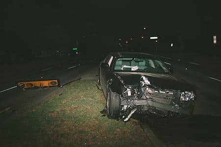 totaled car as the result of a repeat dui offender accident