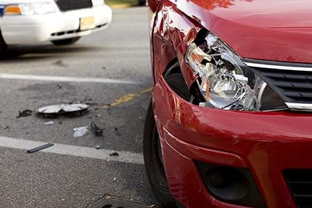 car crash damage with victims of dui