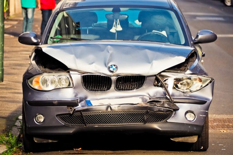 fixing a car after a rear-end accident at an intersection