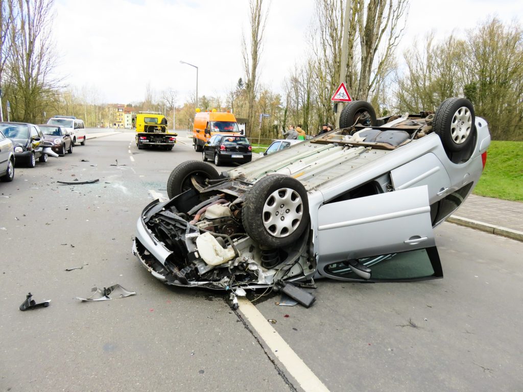 Head on collision resulting in back pain